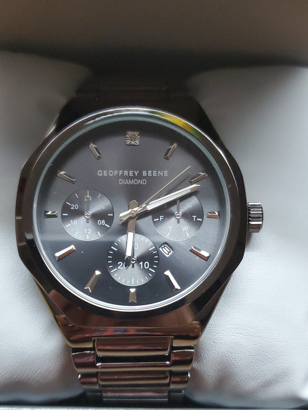 Geoffrey Beene Men's Genuine Diamond Watch